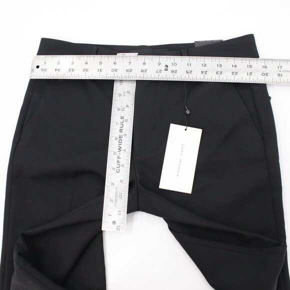 NWT Zara pants women's 4 Asymmetric Hem black cotton blend career preppy work - Picture 8 of 15